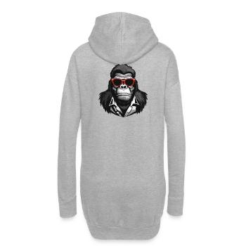 Gorilla, Affe, Primat - Hoodie-Kleid - Grau meliert - Hinten