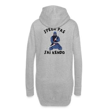 kendo, art martial, club de kendo - Sweat-shirt à capuche long Femme - gris chiné - Dos