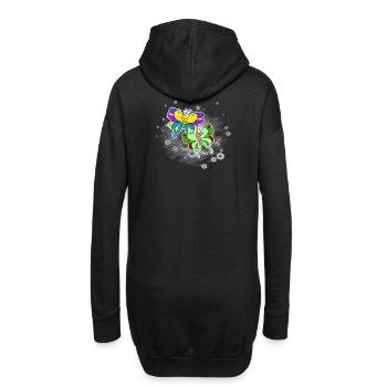 Deux papillons avec nuage de pixels - Sweat-shirt à capuche long Femme - noir - Dos