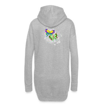 Deux papillons avec nuage de pixels - Sweat-shirt à capuche long Femme - gris chiné - Dos