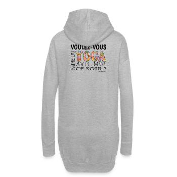 Voulez-vous faire du YOGA avec moi ce soir - Sweat-shirt à capuche long Femme - gris chiné - Dos
