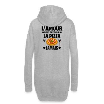 Pizza, Pizza-Fan, Pizza-Esser - Hoodie-Kleid - Grau meliert - Hinten