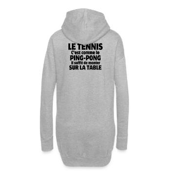tennis, tennis humour, ping-pong - Sweat-shirt à capuche long Femme - gris chiné - Dos