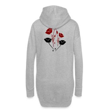 Tulpen mit Ameisen - Hoodie-Kleid - Grau meliert - Hinten