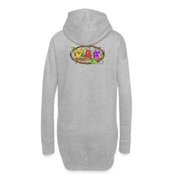 Weisheit - Eulen Edition - Hoodie-Kleid - Grau meliert - Hinten