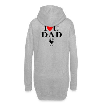 Vater und Sohn, Vater und Tochter, Vatertag - Hoodie-Kleid - Grau meliert - Hinten