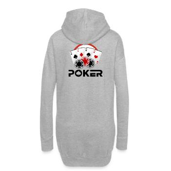 poker, jouer au poker, joueur de poker - Sweat-shirt à capuche long Femme - gris chiné - Dos