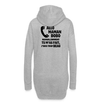 Mama, Super-Mama, Mutter und Sohn - Hoodie-Kleid - Grau meliert - Hinten