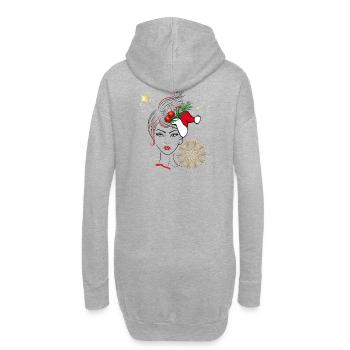 Weihnachten Christmas - Hoodie-Kleid - Grau meliert - Hinten