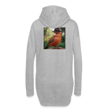 Rusty Rotkehlchen mit Naturmotiv - Hoodie-Kleid - Grau meliert - Hinten