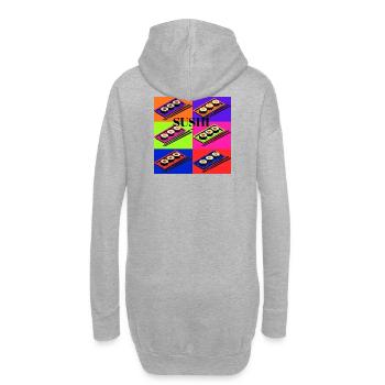 Bunte Sushi-Design mit Pop-Art-Stil - Hoodie-Kleid - Grau meliert - Hinten