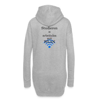 Unispruch "Arbeitslos mit WLAN" Geschenk Studenten - Hoodie-Kleid - Grau meliert - Hinten