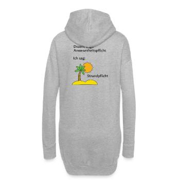 Unispruch "Strandpflicht" Geschenk, Studenten - Hoodie-Kleid - Grau meliert - Hinten