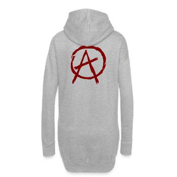 Anarchie Symbol im Kreis - dunkelrot - Hoodie-Kleid - Grau meliert - Hinten