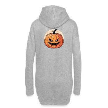 Maskierter Kürbis mit bedrohlichem Blick - Hoodie-Kleid - Grau meliert - Hinten