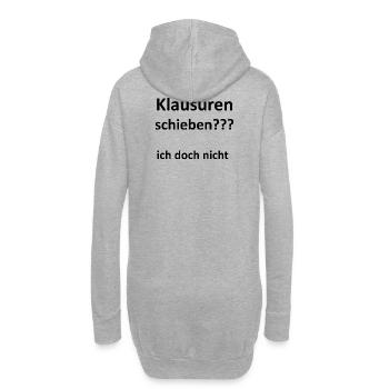 Unispruch "Klausuren schieben" Geschenk, Studenten - Hoodie-Kleid - Grau meliert - Hinten