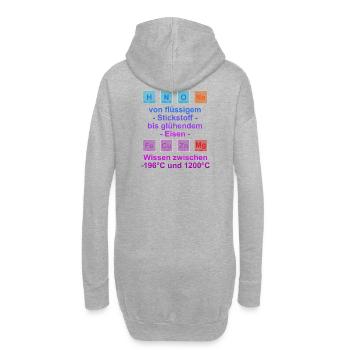 Unispruch "auf Temperatur" Geschenk, Studenten - Hoodie-Kleid - Grau meliert - Hinten