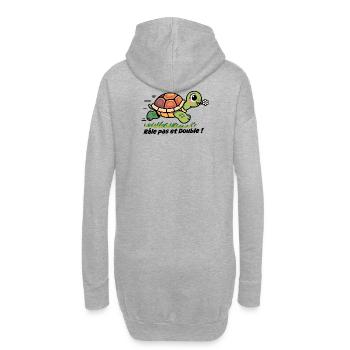 Fahrradaufkleber, Fahrrad Rasseln nicht und doppelt! - Hoodie-Kleid - Grau meliert - Hinten