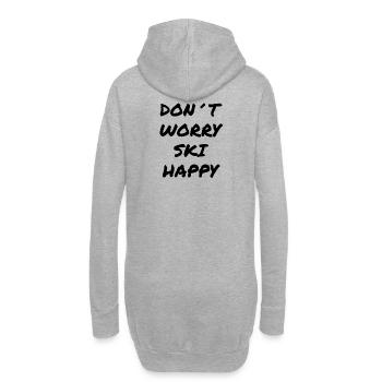 Don’t Worry Ski Happy Fun Design - Hoodie-Kleid - Grau meliert - Hinten