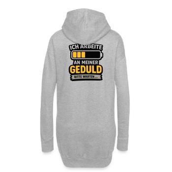 Geduld-Upgrade: Bitte Warten - Hoodie-Kleid - Grau meliert - Hinten