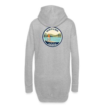 Humour IA - Planche à voile - Sweat-shirt à capuche long Femme - gris chiné - Dos