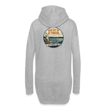 Windsurfing instead of AI tokens - Hoodie Dress - heather grey - Back