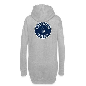 Windsurfing to be free – Badge in Navy - Hoodie Dress - heather grey - Back