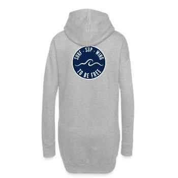 Surf SUP Wing to be free – Badge in Navy - Hoodie Dress - heather grey - Back