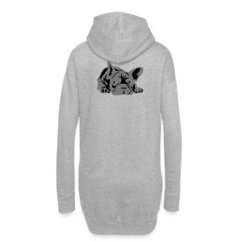 französische bulldogge 2 Farben - Hoodie-Kleid - Grau meliert - Hinten