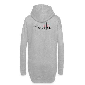 Familie Herz Liebe Geschenkidee - Hoodie-Kleid - Grau meliert - Hinten
