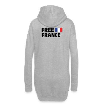 France, je suis Français, vive la France - Sweat-shirt à capuche long Femme - gris chiné - Dos