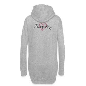 coeur de shopping j'adore le cadeau - Sweat-shirt à capuche long Femme - gris chiné - Dos