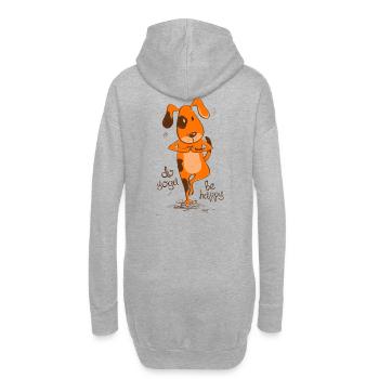 yoga dog - Hoodie-Kleid - Grau meliert - Hinten