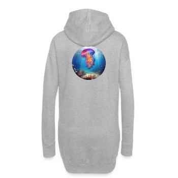 Meduse - enjoy the silence - Hoodie-Kleid - Grau meliert - Hinten