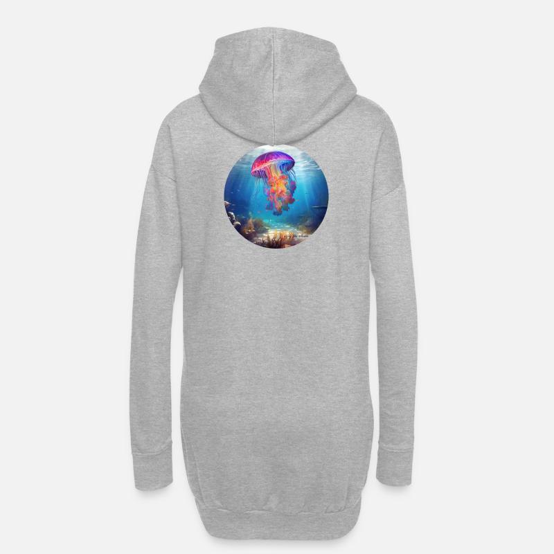 Meduse - enjoy the silence - Hoodie-Kleid - Grau meliert