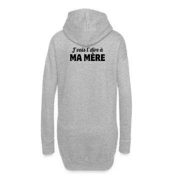 j'vais le dire, mère, maman - Sweat-shirt à capuche long Femme - gris chiné - Dos