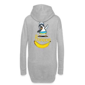 Pinguin Banane Seemann maritim Kind - Hoodie-Kleid - Grau meliert - Hinten