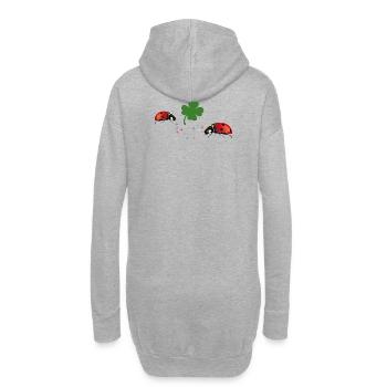 Marienkäfer Kleeblatt Glück - Hoodie-Kleid - Grau meliert - Hinten