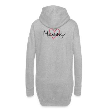 Mommy Herz Geschenk Partnerlook - Hoodie-Kleid - Grau meliert - Hinten