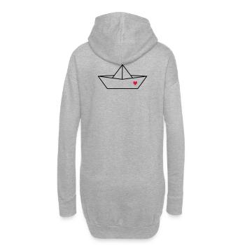 Boot Papier Schiff Herz I Hafen Liebe Geschenk - Hoodie-Kleid - Grau meliert - Hinten