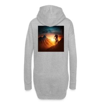 Downhill Grafik Sonnenuntergang Tal abfahrt - Hoodie-Kleid - Grau meliert - Hinten