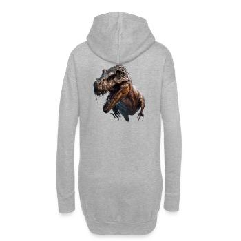 Dino-Träume wahr werden: Der T-Rex - Hoodie-Kleid - Grau meliert - Hinten