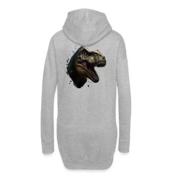 T-Rex: Unbesiegbar und unvergesslich - Hoodie-Kleid - Grau meliert - Hinten