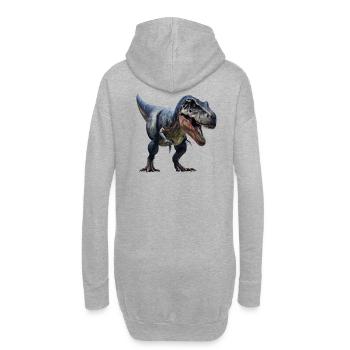 Ein echter Dino-König: Der T-Rex - Hoodie-Kleid - Grau meliert - Hinten
