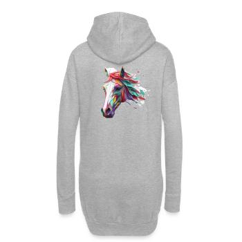 Mosaïque de tête de cheval - Sweat-shirt à capuche long Femme - gris chiné - Dos