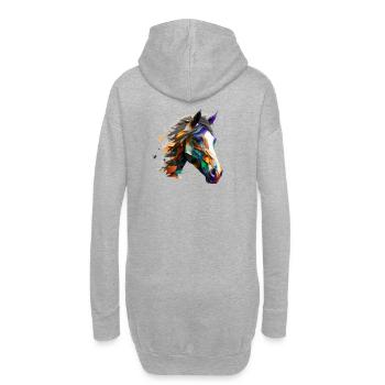 Art de la tête de cheval - Sweat-shirt à capuche long Femme - gris chiné - Dos
