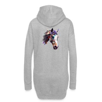 Dessin en mosaïque de la tête du cheval - Sweat-shirt à capuche long Femme - gris chiné - Dos