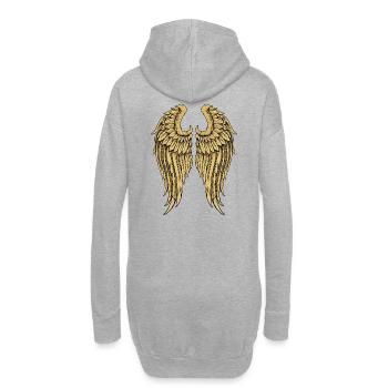 Ailes d’ange doré - Sweat-shirt à capuche long Femme - gris chiné - Dos