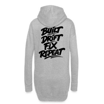 Built Drift Fix Repeat v2 - Hoodie-Kleid - Grau meliert - Hinten