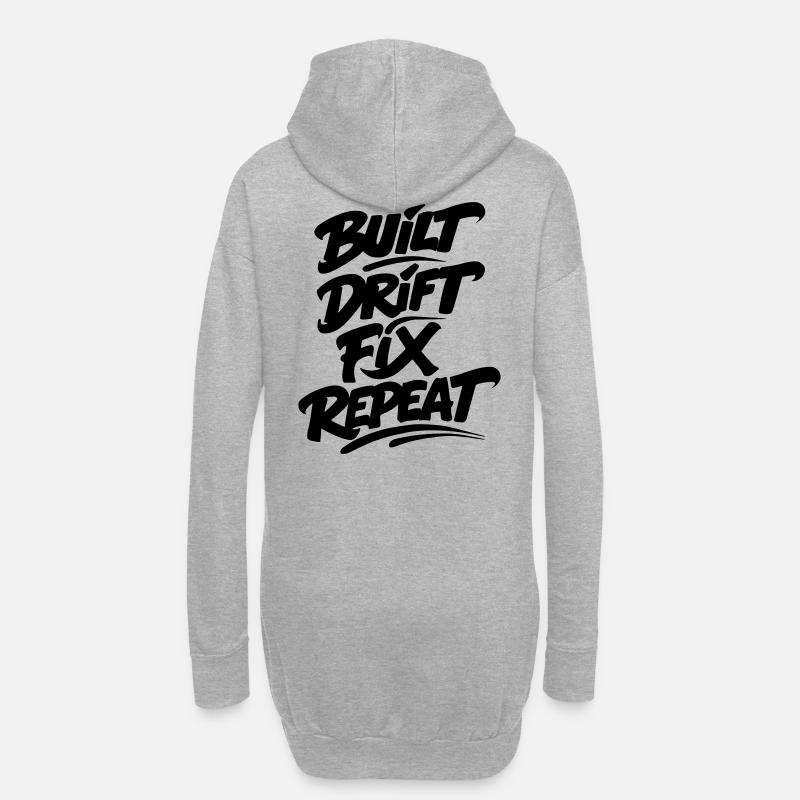 Built Drift Fix Repeat v2 - Hoodie Dress - heather grey